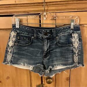 AE Shortie Denim Shorts with Embroidery